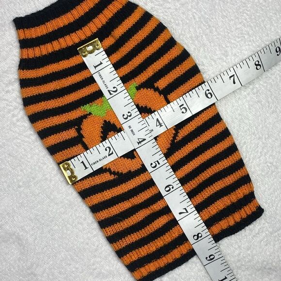 Striped Pumpkin Knit Dog Sweater Simply Dog - Picture 3 of 7